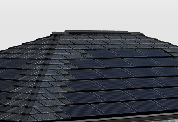 レディメイドハウジングの太陽光発電が乗った屋根